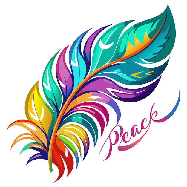 a colorful bird with the word peace written on it