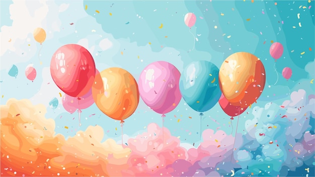 Vector colorful birthday background banner for kids