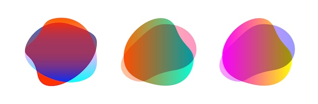 Colorful blob shape abstract shape set