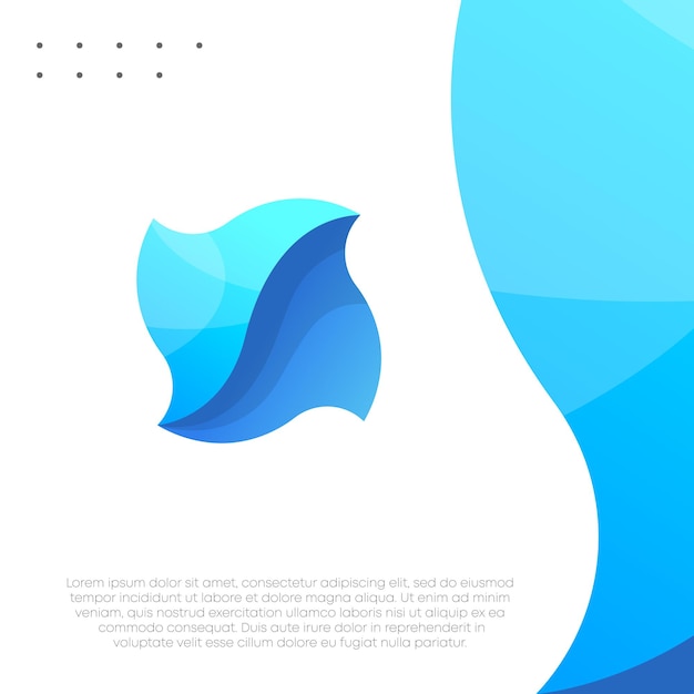 Colorful Blue Gradient Logo Design Template