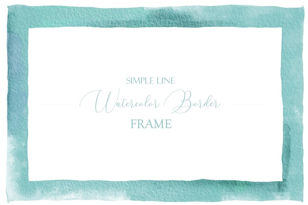 Colorful blue Simple line watercolor border frame