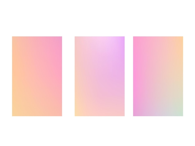 Colorful and blurred gradient template Free Vector Set of gradient cover graphic designs Free Vector