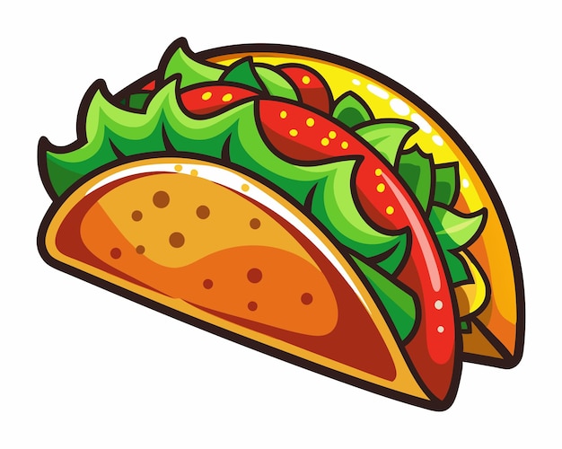 colorful bold illustration junk or fast food theme buritto