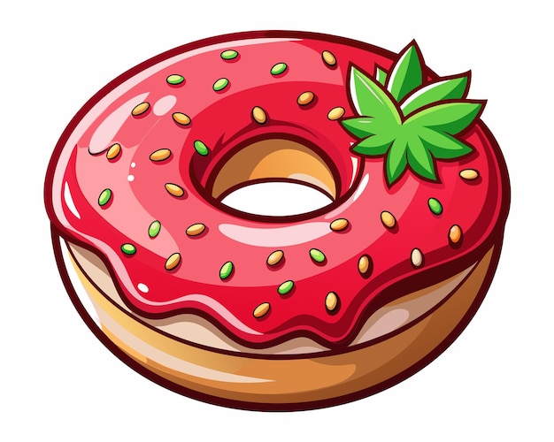 colorful bold illustration junk or fast food theme donut