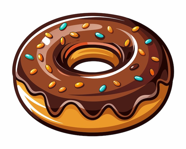 colorful bold illustration junk or fast food theme donut