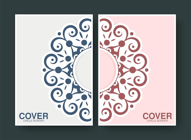 colorful border pattern cover template