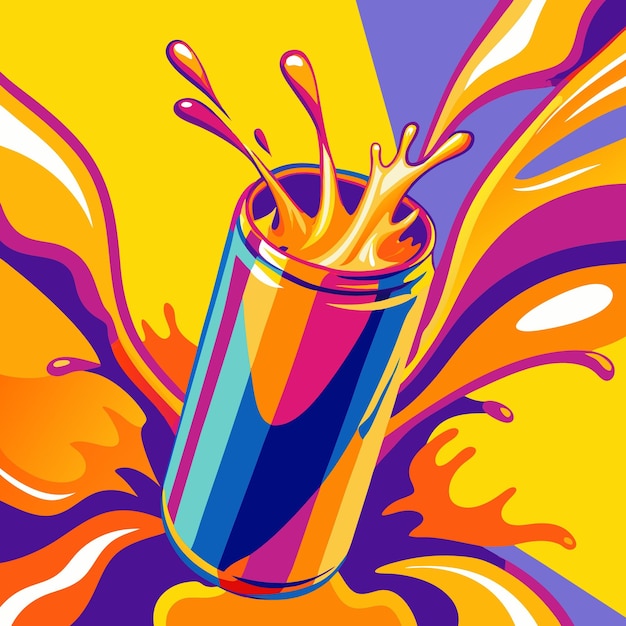 Vector a colorful bottle with a rainbow colored background