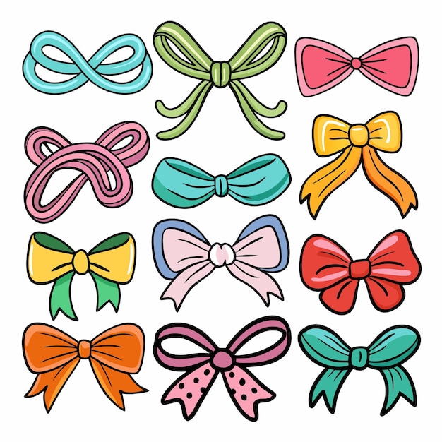 Colorful Bow Clipart Free Vector Download for Design Projects