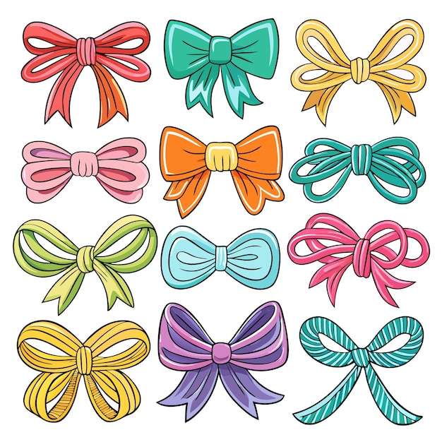 Colorful Bows Set 12 Festive Bows for Gifts and Decorations