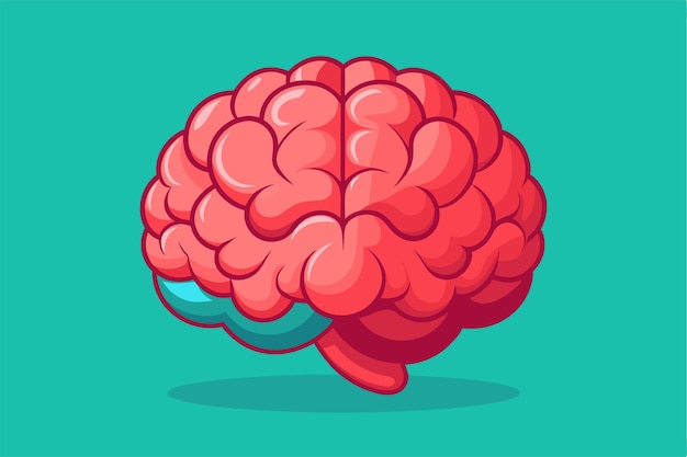 A colorful brain illustration designed for customization set against a turquoise backdrop for various uses Customizable flat illustration for the brain