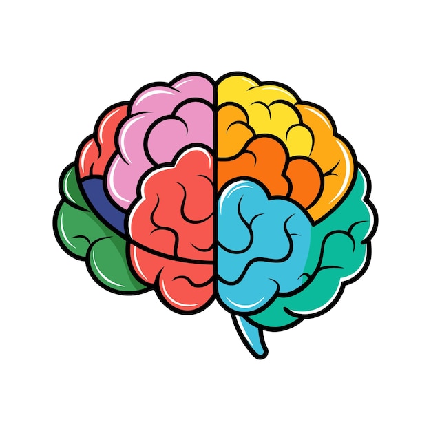 Colorful Brain Vector Clipart World Mental Health Day Awareness Illustration