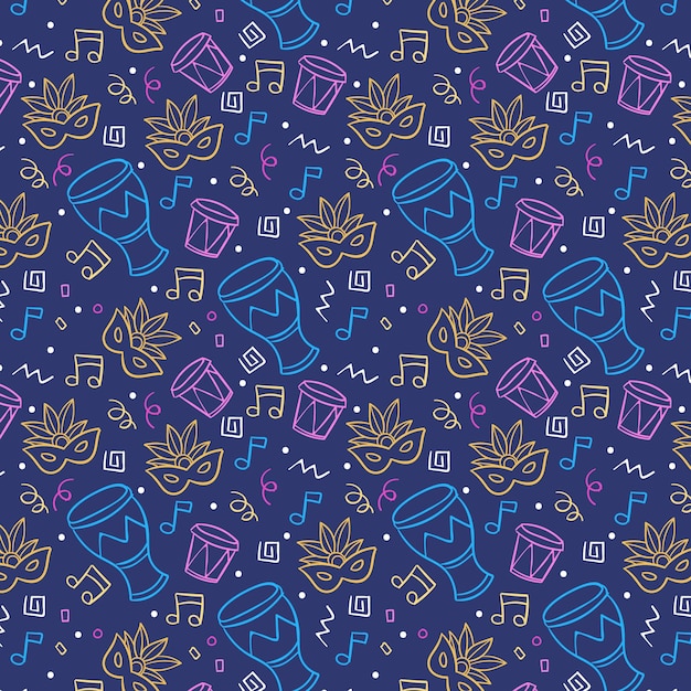 Colorful brazilian carnival pattern