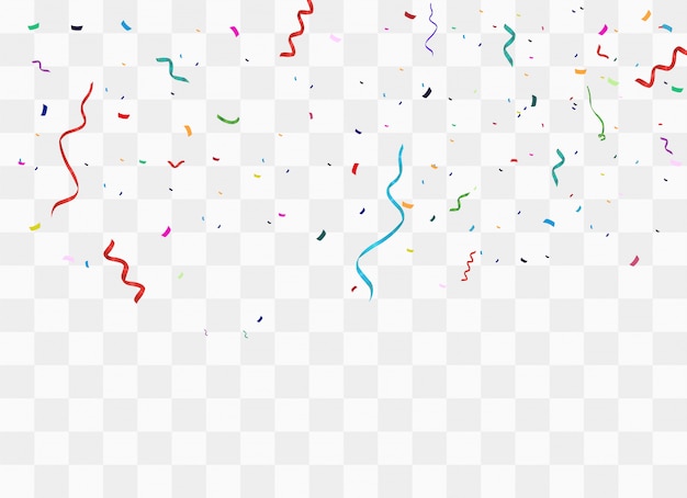 Colorful bright confetti isolated  . Festive   illustration.