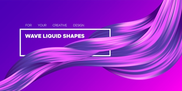 Colorful brushes abstract fluid shapes on vibrant colors gradient background