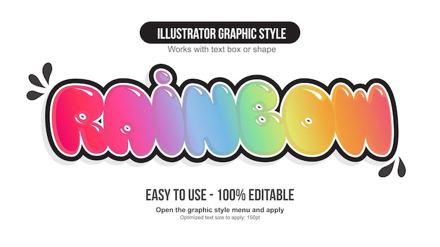 colorful bubble rainbow cartoon typography