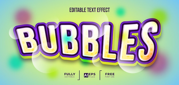 Colorful bubbles 3d editable text effect