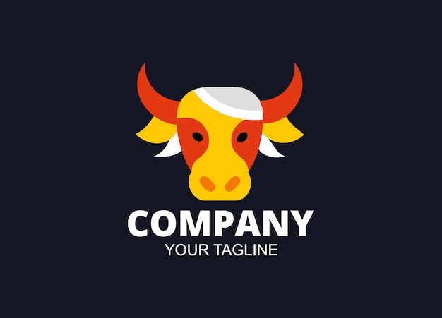 Vector colorful bull masctok logo template