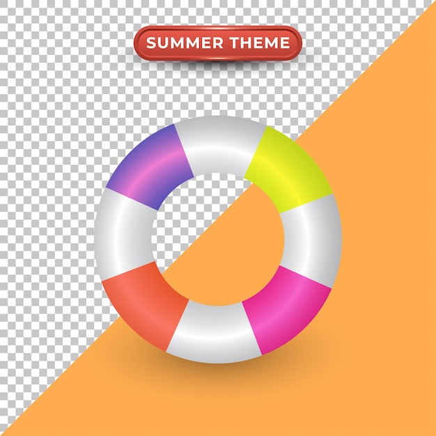 Colorful Buoys with Summer Themed and Transparent Background