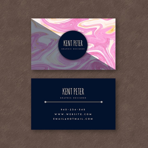 Colorful Business Cards Marble Texture