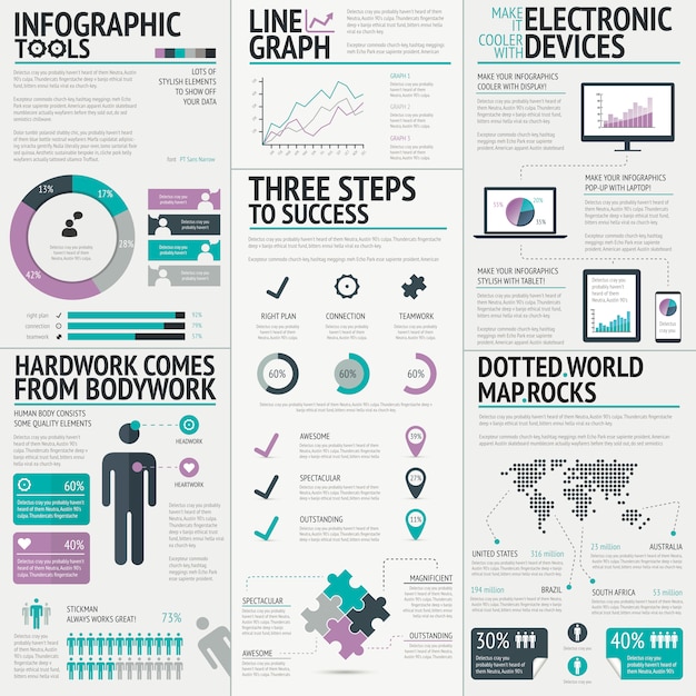 Colorful business infographic vector for a fresh presentation