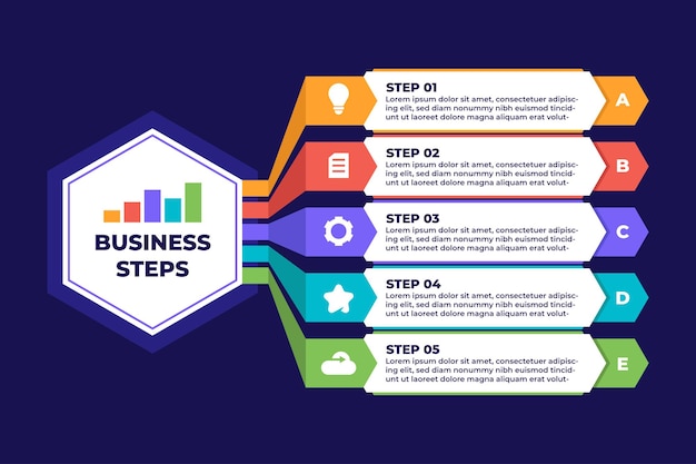 Colorful Business Steps Infographic