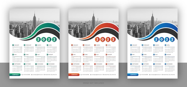 Colorful business wall calendar design template