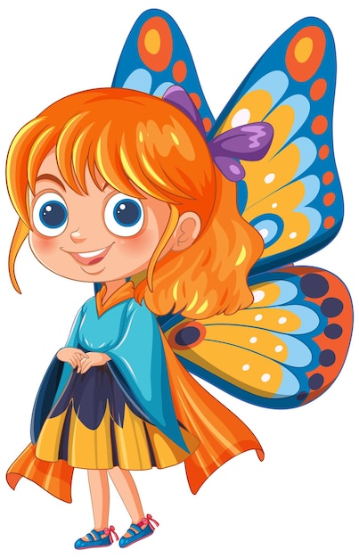 Colorful Butterfly Girl Illustration