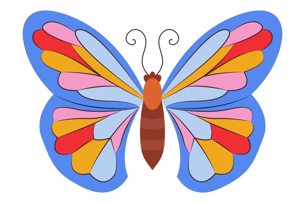 Colorful butterfly icon logo isolated beautiful butterfly illustration