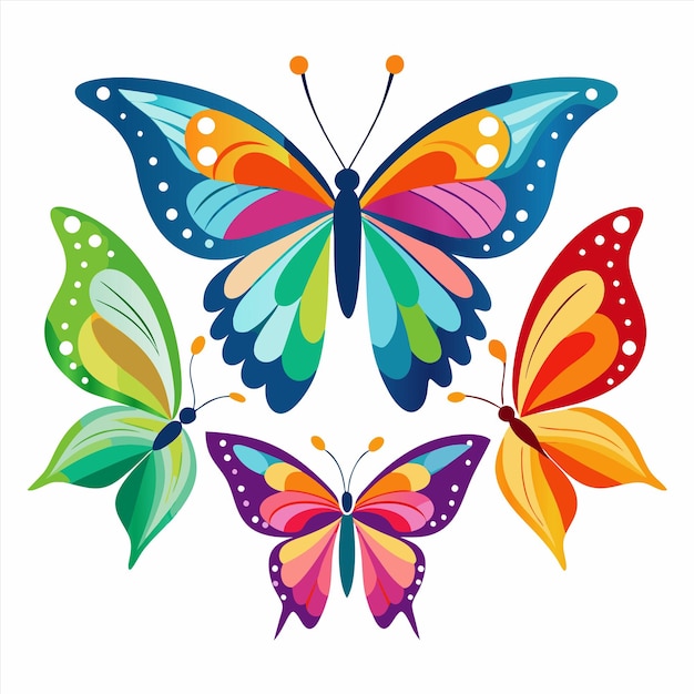 a colorful butterfly painting with butterflies on it