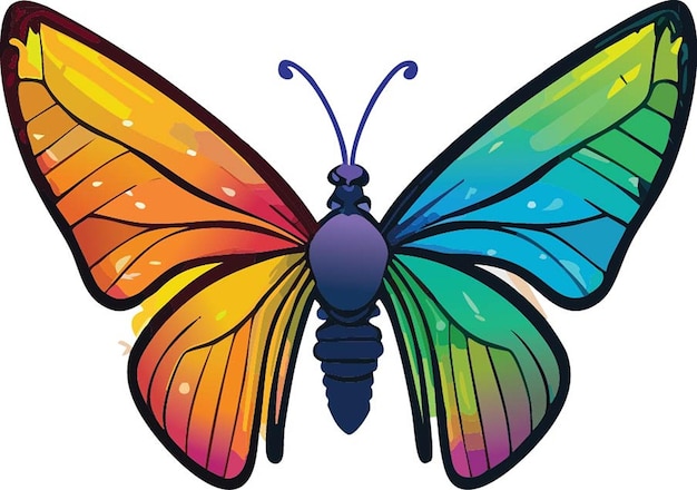 a colorful butterfly with rainbow colors on it