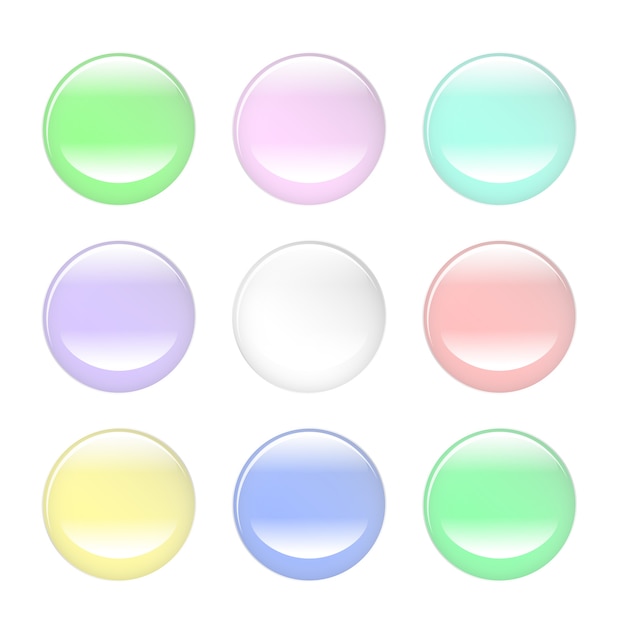 Colorful buttons isolated  set.