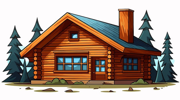 Vector colorful cabin icon vector illustration