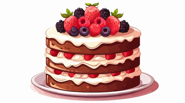 Vector colorful cake illustration cartoon vector artwork for designs