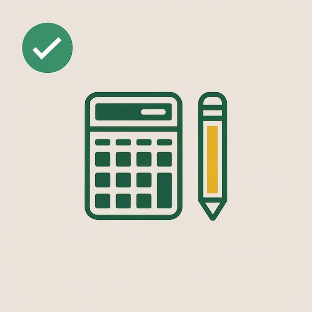 Colorful Calculator and Pencil Icon