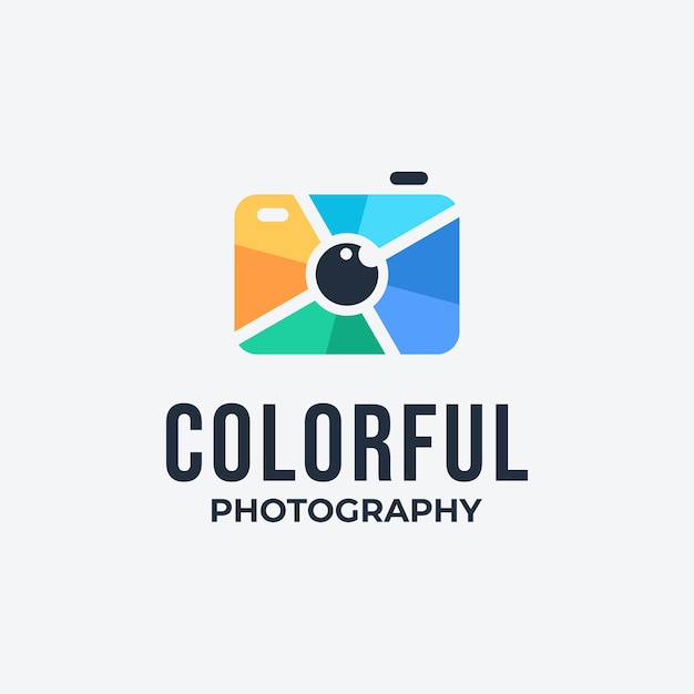 Colorful camera Logo with eye Concept. Digital Vision Icon