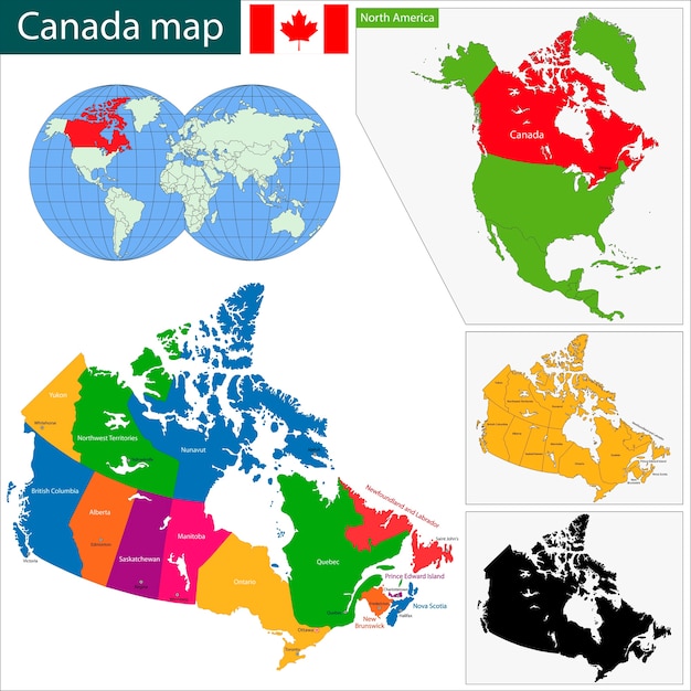 Colorful Canada map