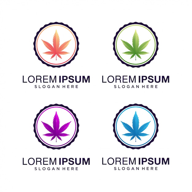 Colorful cannabis leaf logo