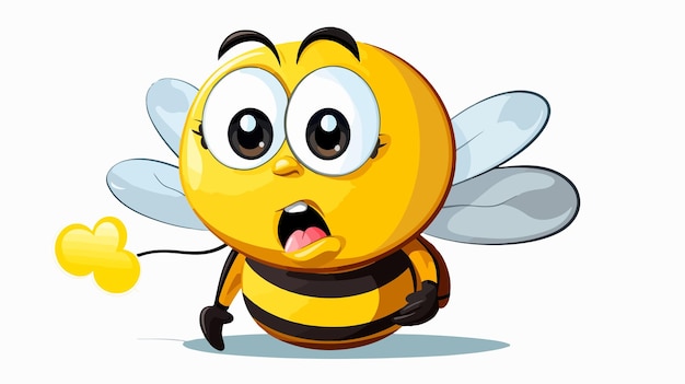 Colorful Cartoon Bee with Thought Bubble Printed Sticker