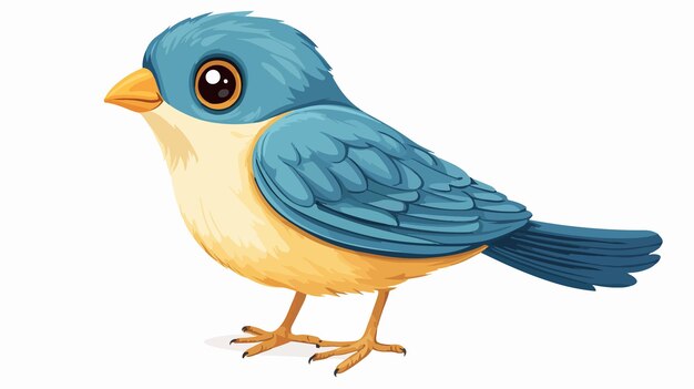 Vector colorful cartoon bird vector illustration isolated