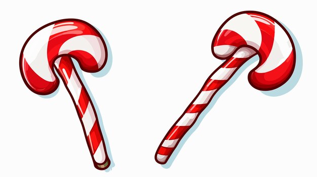 Colorful Cartoon Candy Canes with Thought Bubble in Comic Style