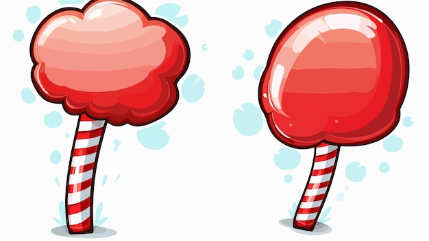 Colorful Cartoon Candy Canes with Thought Bubble in Comic Style