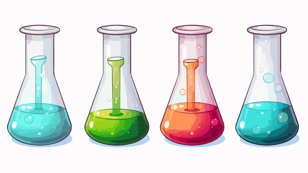 Colorful Cartoon Chemical Vial with Fun Design for Science Experiments and Education