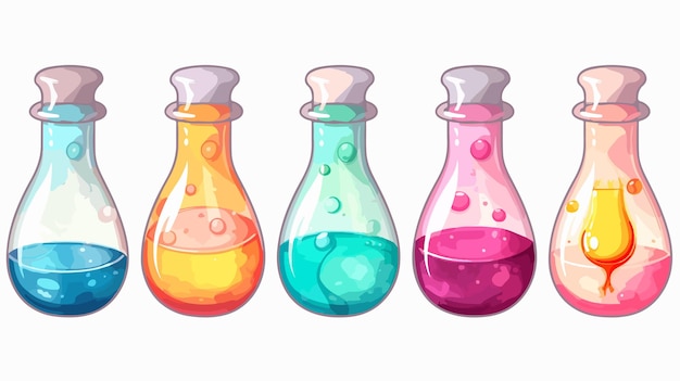 Colorful Cartoon Chemical Vial with Fun Design for Science Experiments and Education