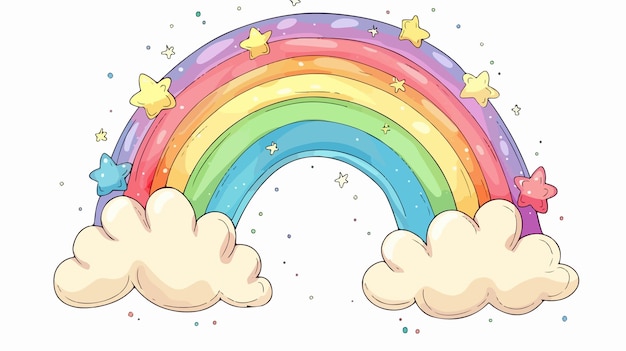 Colorful Cartoon Childish Rainbow Vector Illustration