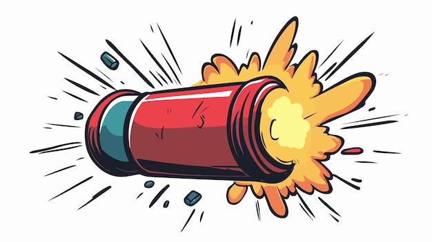 Vector colorful cartoon doodle dynamite explosion vector illustration