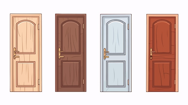 Colorful Cartoon Door Vector with Space for Text Wallpaper