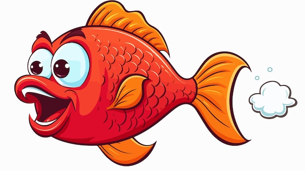 Colorful Cartoon Fish with Retro Speech Bubble Texture