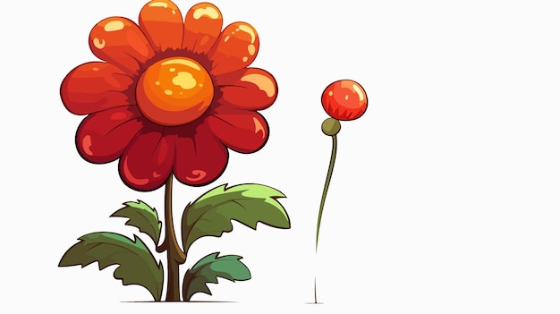 Vector colorful cartoon flower with speech bubble vector illustration