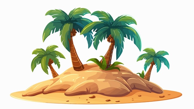 Vector colorful cartoon game desert island vector illustration