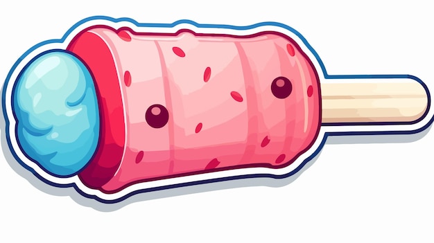 Vector colorful cartoon ice lolly with thought bubble print